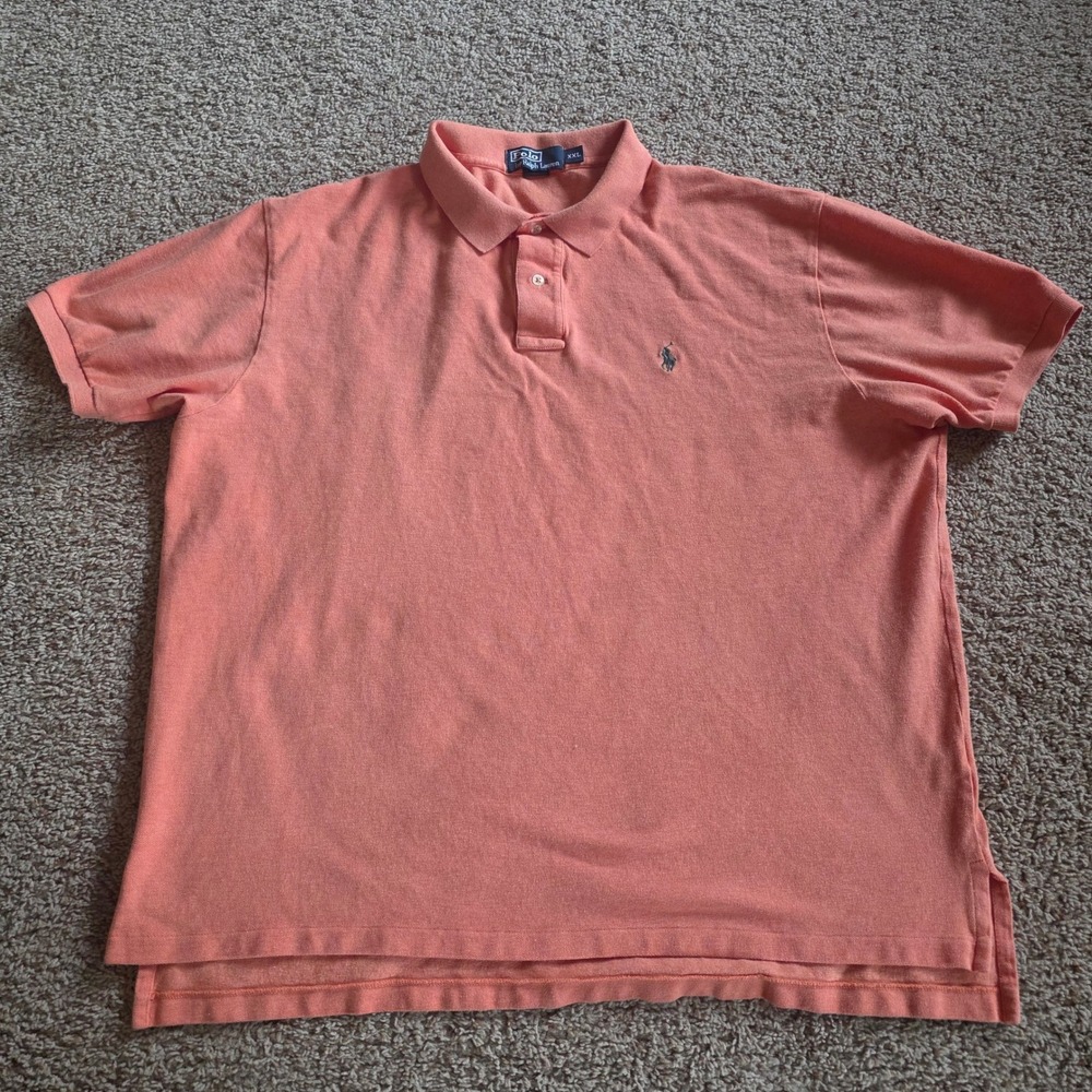 Polo Ralph Lauren Mens XXL Orange Short Sleeve Cotton Pique Polo Shirt